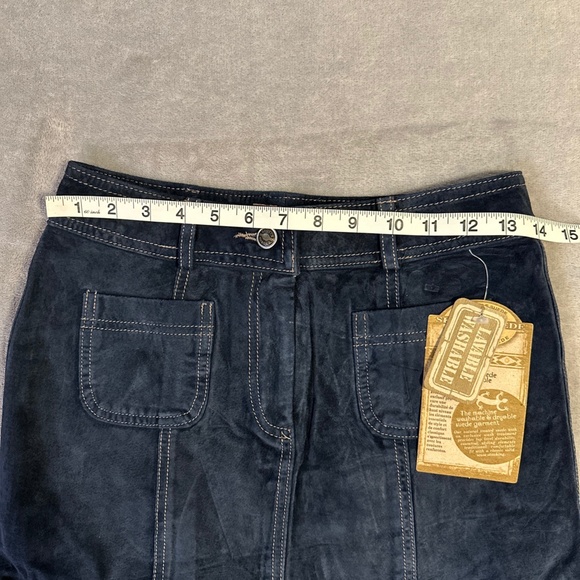 Boho Chic Washable Suede Skirt Skotts Vintage Y2K 6 Blue Midi Western NWT 90s - Picture 7 of 7